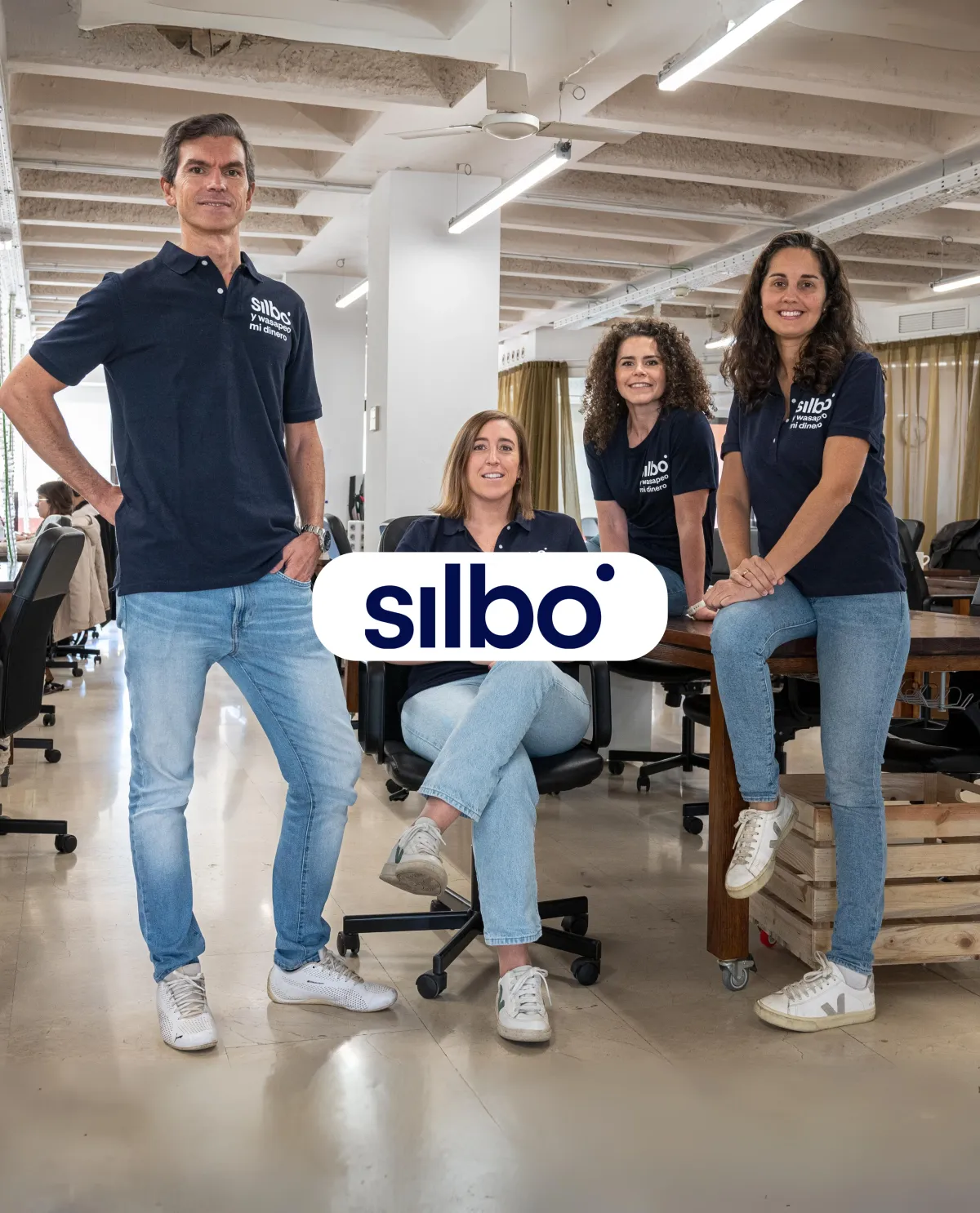 Luis Cantero, Isabel Tovar, Sandra Huerga y Camino Valdivia de Silbo Money